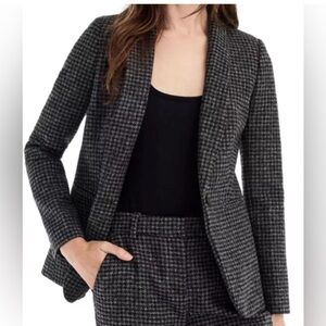 J. Crew Parke Houndstooth Wool
Blazer Black Slate Preppy Academia Size 0